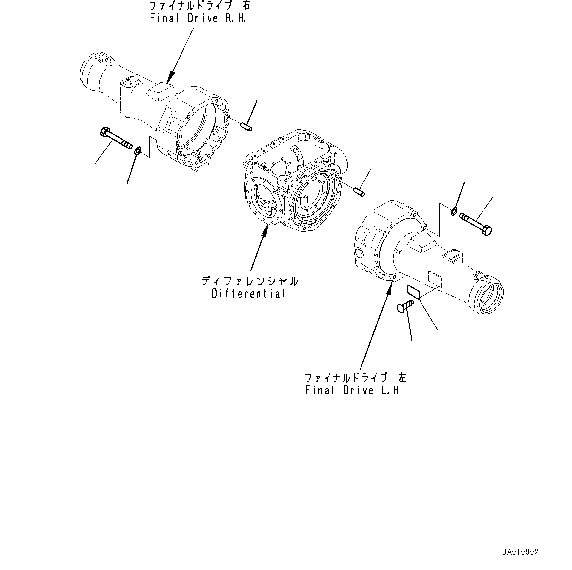 Komatsu parts book diagram for WA200-8 S/N 91001-UP: REAR AXLE, HOUSING MOUNTING(#85001-)