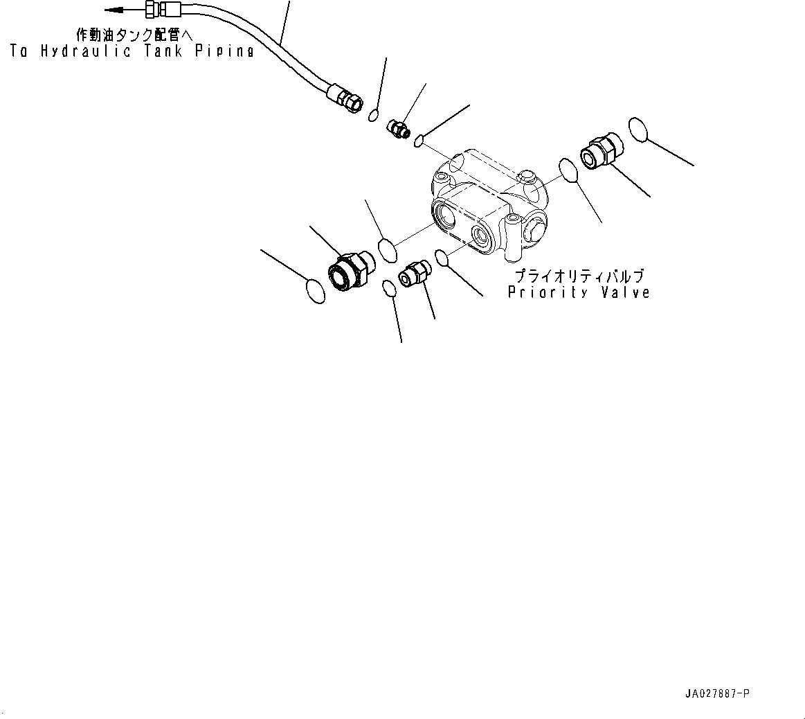 Komatsu parts book diagram for WA200-8 S/N 91001-UP: STEERING DEMAND VALVE, STEERING DRAIN PIPING(#85001-)