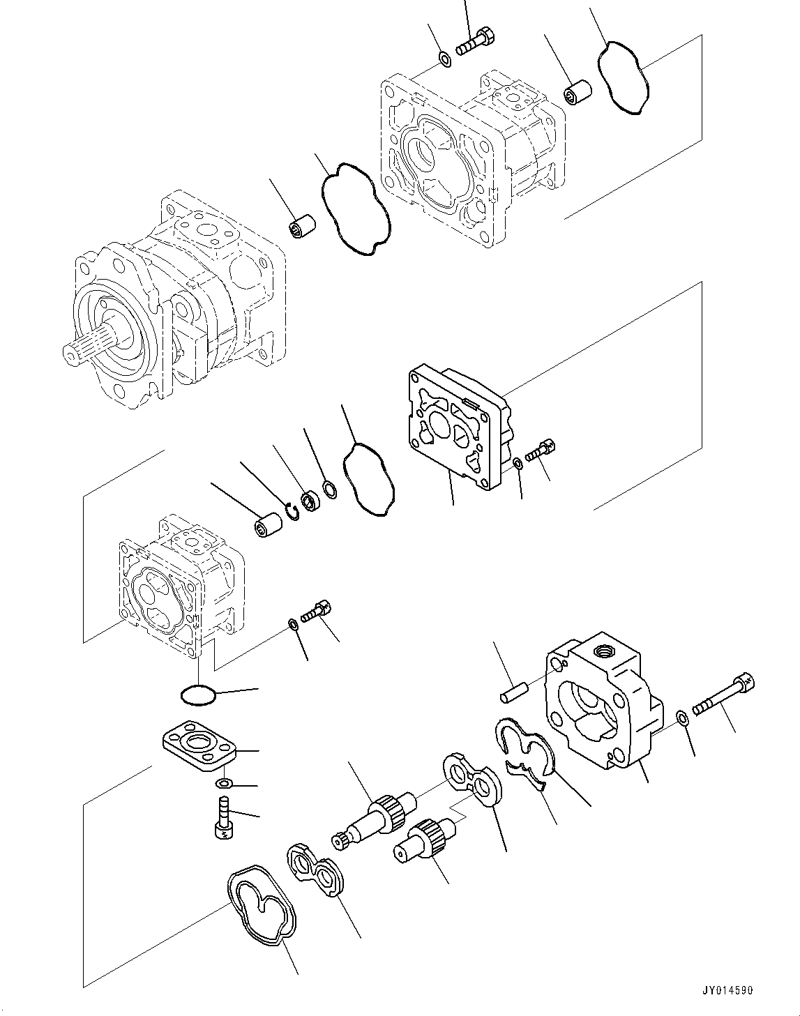 Komatsu parts book diagram for WA200-8 S/N 91001-UP: HYDRAULIC PUMP, GEAR PUMP (4/4)(#85001-)