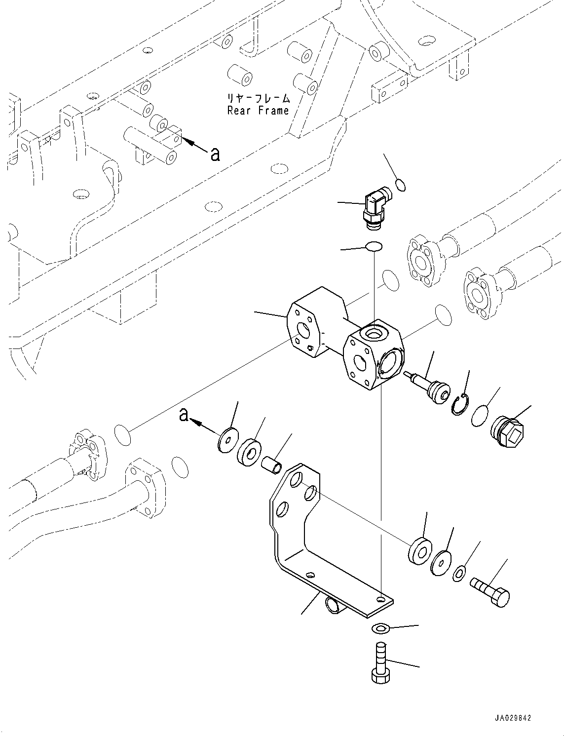 Komatsu parts book diagram for WA200-8 S/N 91001-UP: HYDRAULIC PIPING, BYPASS VALVE(#85001-)