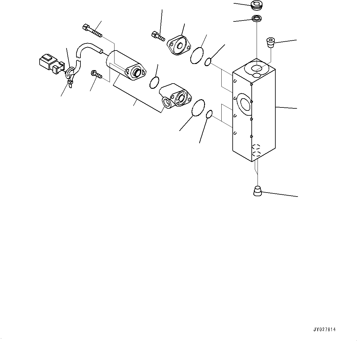Komatsu parts book diagram for WA200-8 S/N 91001-UP: HYDRAULIC PIPING, EPC VALVE (WITH 3-SPOOL CONTROL VALVE)(#85001-)