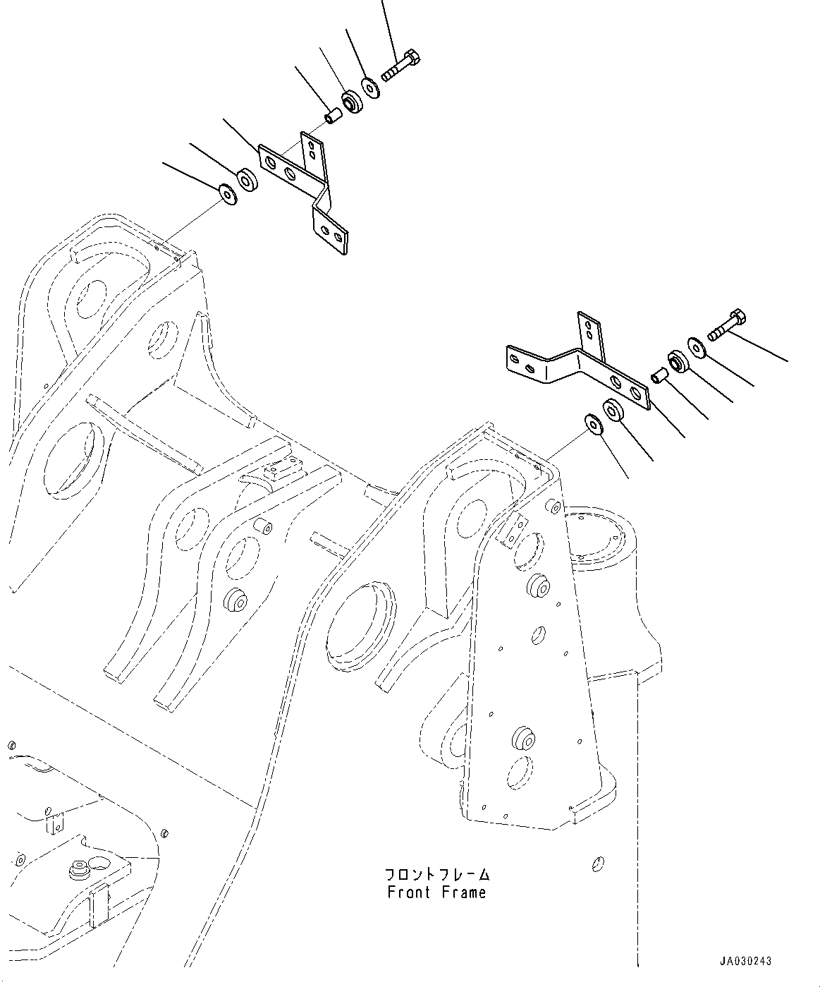 Komatsu parts book diagram for WA200-8 S/N 91001-UP: HYDRAULIC PIPING, BRACKET (WITH QUICK COUPLER)(#85001-)