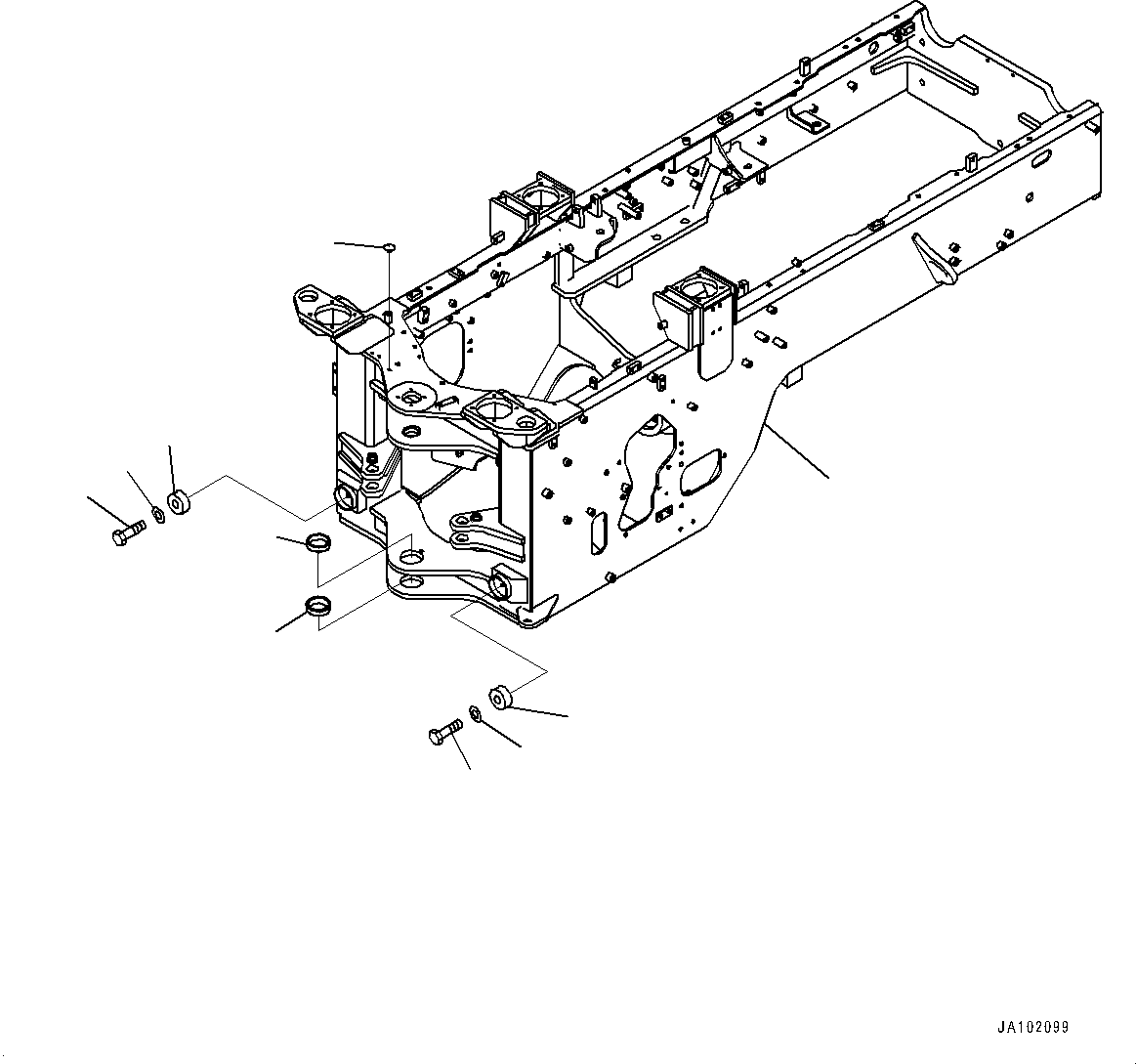 Komatsu parts book diagram for WA200-8 S/N 91001-UP: REAR FRAME, (#85237-)