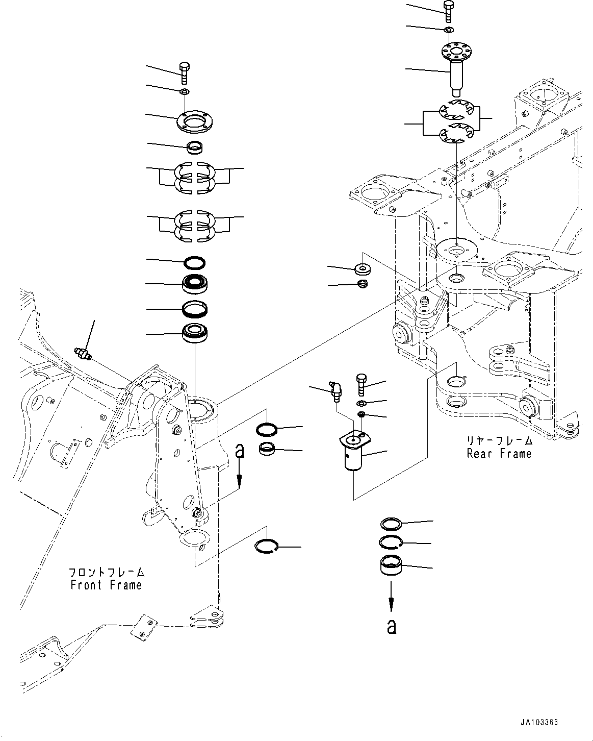 Komatsu parts book diagram for WA200-8 S/N 91001-UP: HINGE PIN, (#85982-)