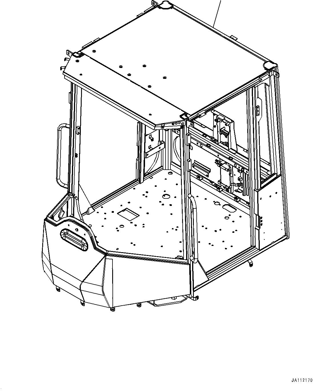 Komatsu parts book diagram for WA200-8 S/N 91001-UP: ROPS CAB AND FLOOR FRAME GROUP, BODY(#85001-)