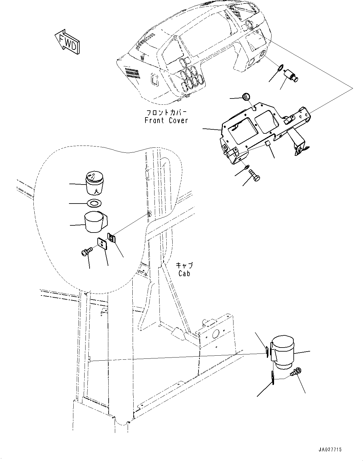 Komatsu parts book diagram for WA200-8 S/N 91001-UP: ROPS CAB AND FLOOR FRAME GROUP, MONITOR MOUNTING(#85001-)
