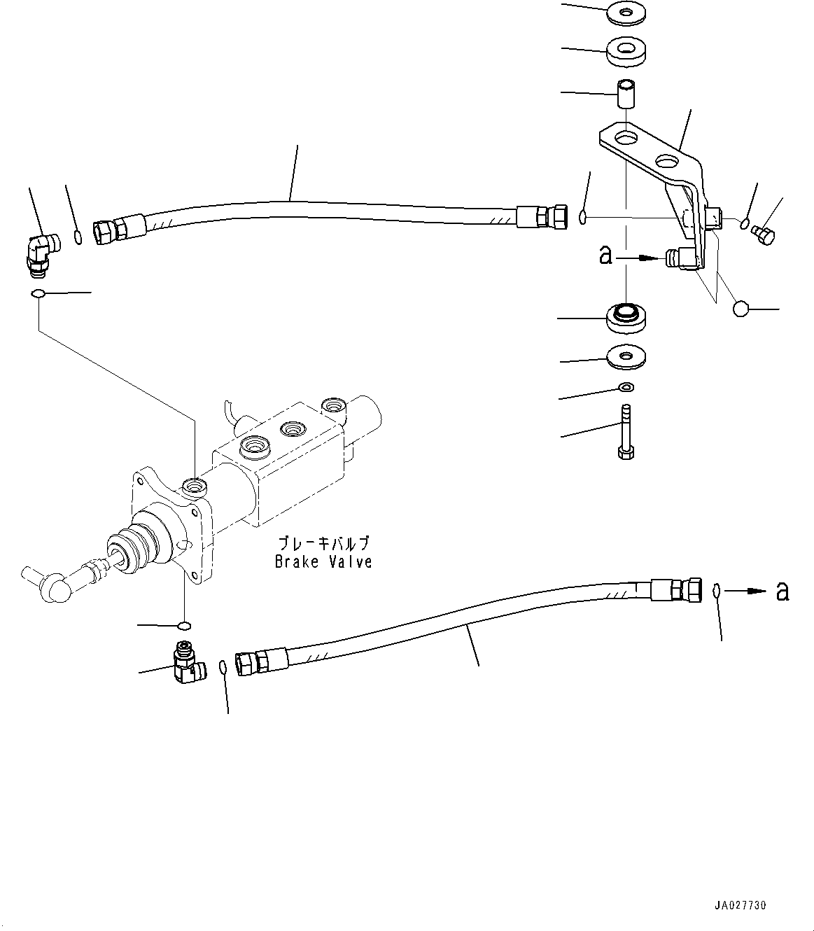 Komatsu parts book diagram for WA200-8 S/N 91001-UP: ROPS CAB AND FLOOR FRAME GROUP, INCHING BRAKE PIPING(#85001-)