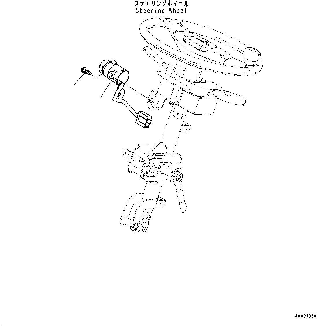 Komatsu parts book diagram for WA200-8 S/N 91001-UP: ROPS CAB AND FLOOR FRAME GROUP, WIPER SWITCH(#85001-)