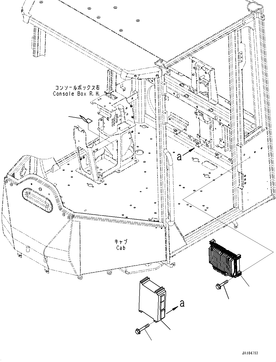 Komatsu parts book diagram for WA200-8 S/N 91001-UP: ROPS CAB AND FLOOR FRAME GROUP, CONTROLLER(#85001-)