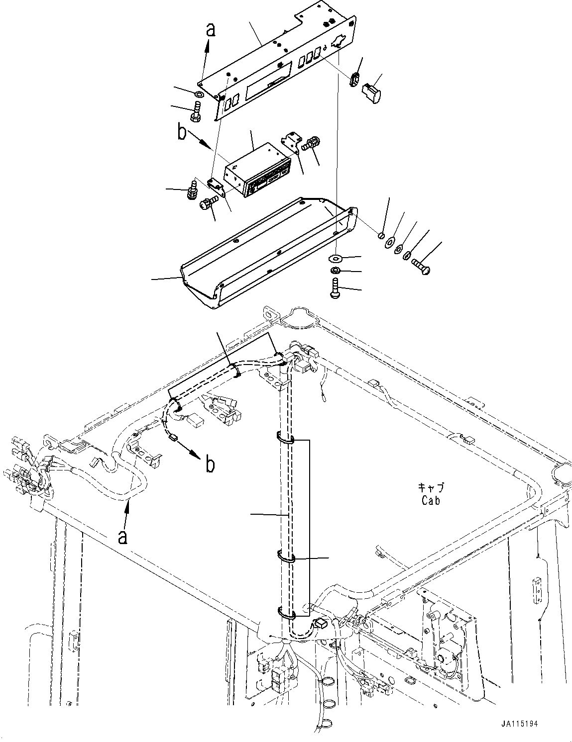 Komatsu parts book diagram for WA200-8 S/N 91001-UP: RADIO, (AM-FM RADIO, NORTH CENTRAL AND SOUTH AMERICA)(#85001-)