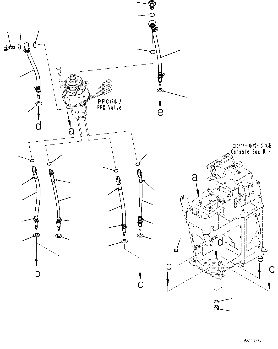 Komatsu parts book diagram for WA200-8 S/N 91001-UP: LOADER CONTROL UNIT, PPC VALVE PIPING(#88649-)