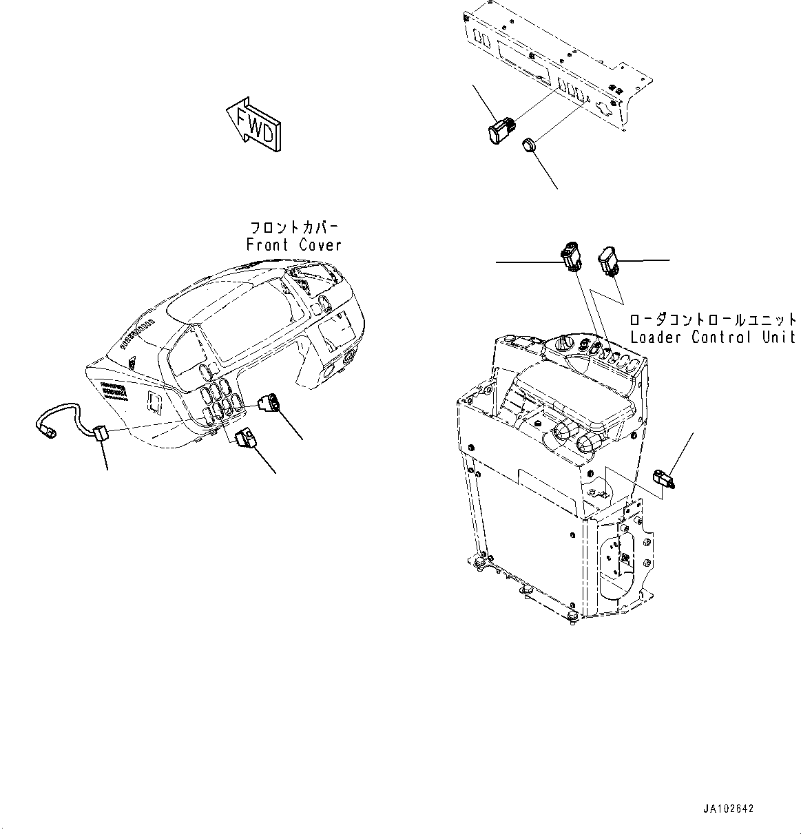 Komatsu parts book diagram for WA200-8 S/N 91001-UP: FLOOR SWITCH, (WITH QUICK COUPLER)(#85001-)