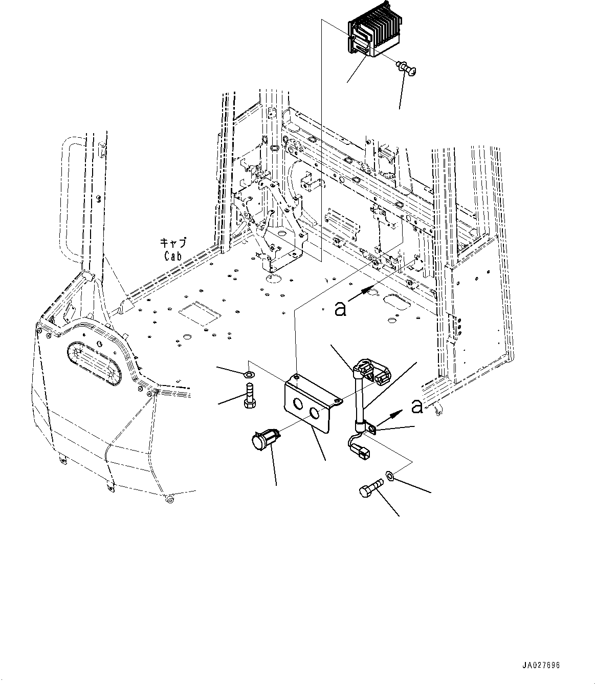 Komatsu parts book diagram for WA200-8 S/N 91001-UP: ELECTRIC CONVERTER FOR 12VOLT POWER SOURCE, (WITH 1-ADDITIONAL SOCKET)(#85001-)