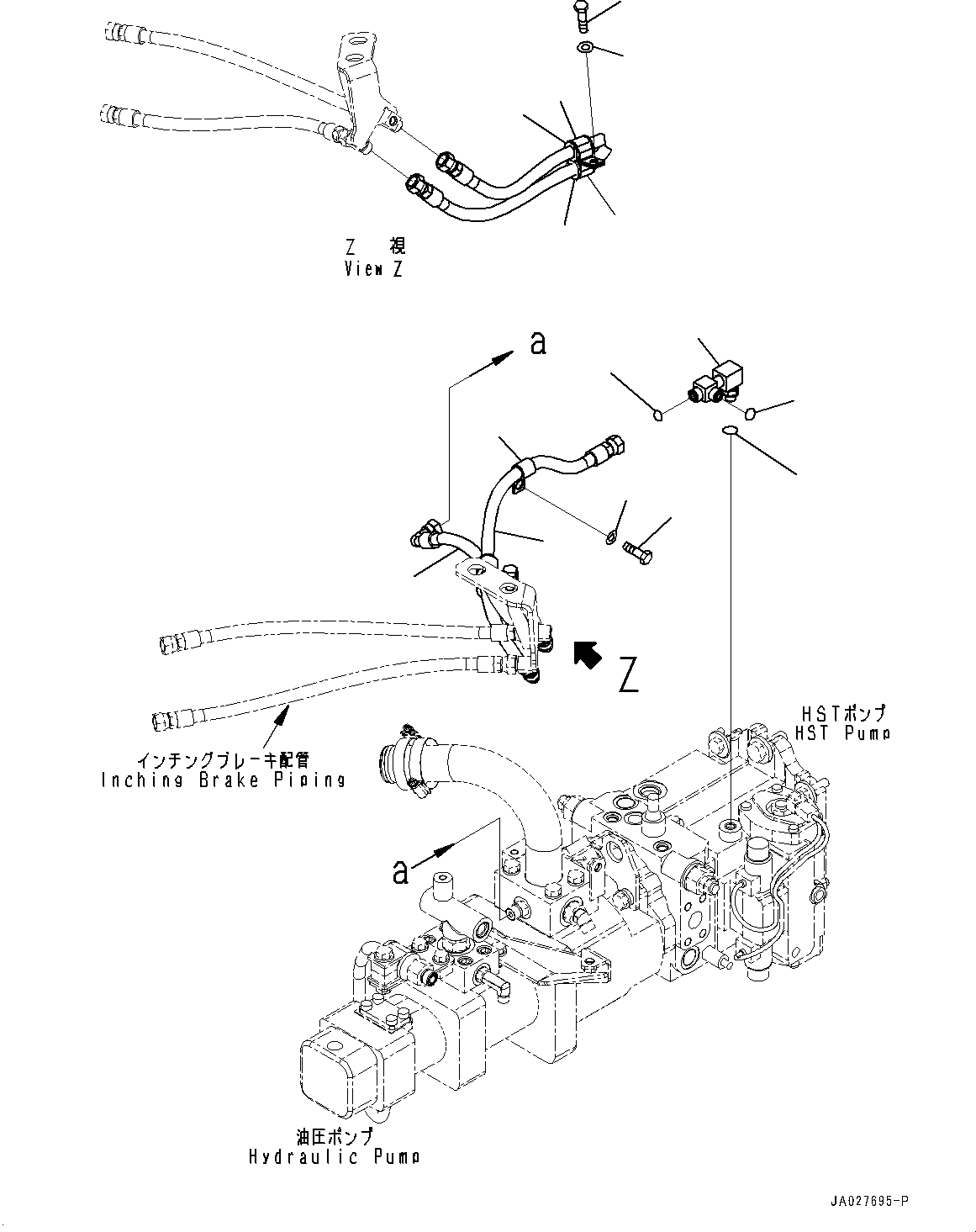 Komatsu parts book diagram for WA200-8 S/N 91001-UP: INCHING CONTROL, (#85001-)