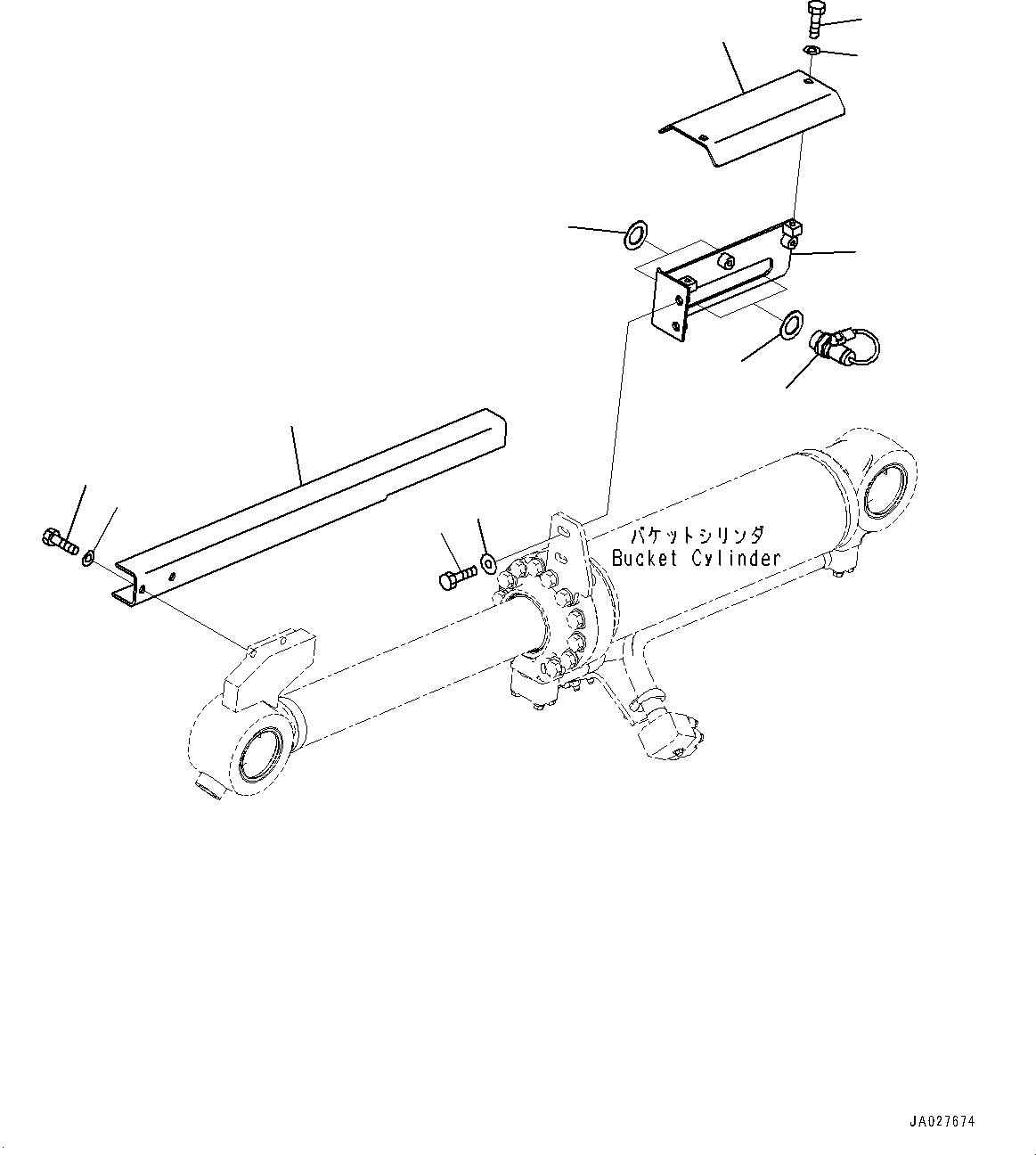 Komatsu parts book diagram for WA200-8 S/N 91001-UP: BUCKET POSITIONER, (WITH QUICK COUPLER)(#85001-)