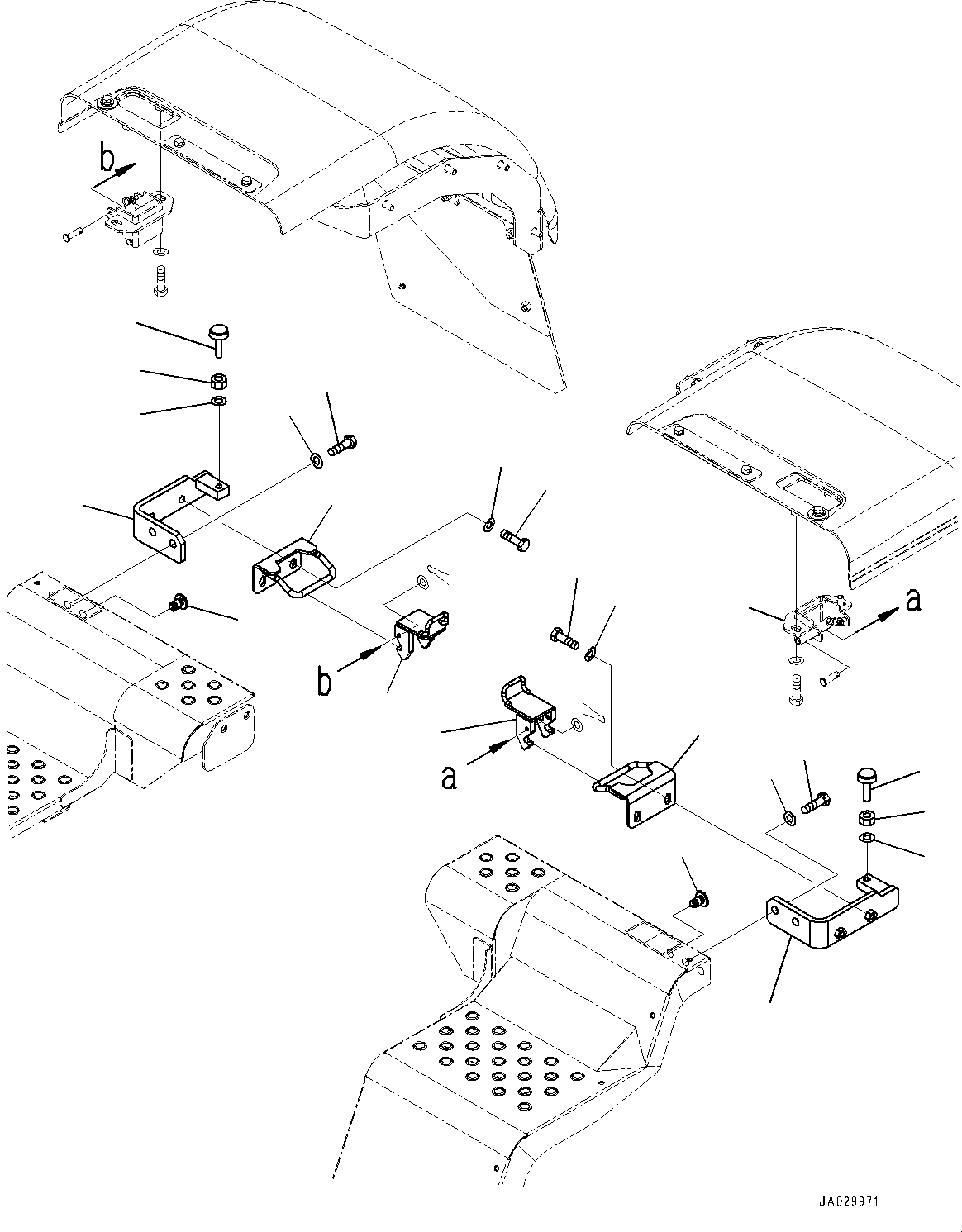 Komatsu parts book diagram for WA200-8 S/N 91001-UP: REAR FENDER, BRACKET (FULL-LENGTH TYPE, FOR CHILE)(#85001-)
