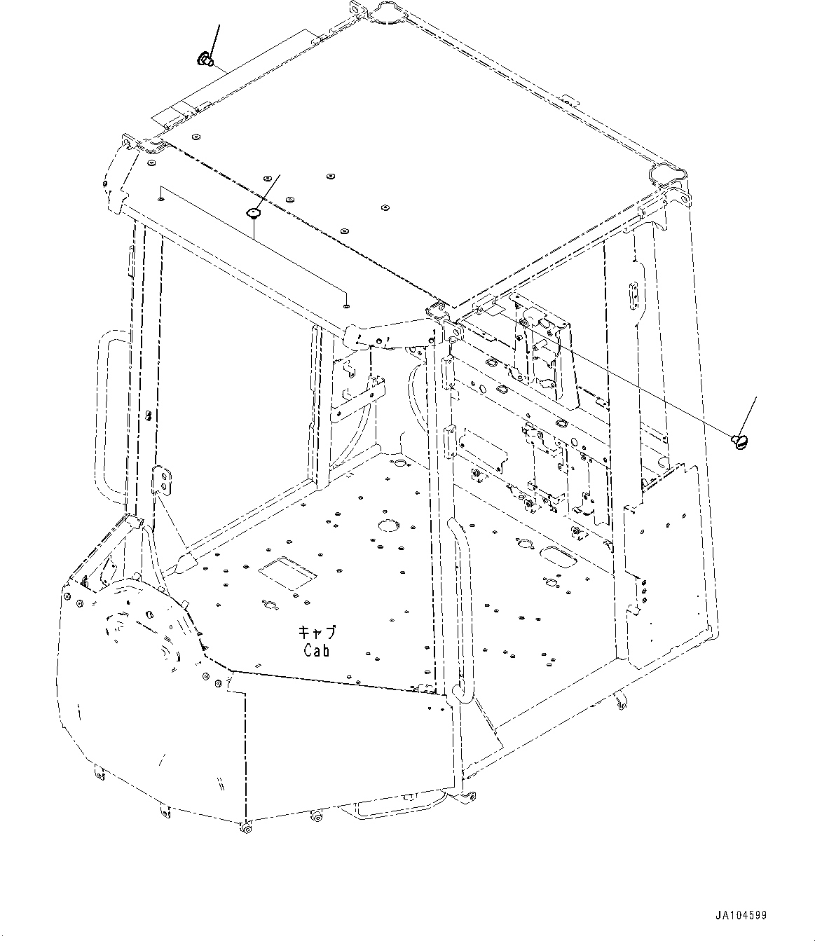 Komatsu parts book diagram for WA200-8 S/N 91001-UP: MIRROR, CAP(#85001-)