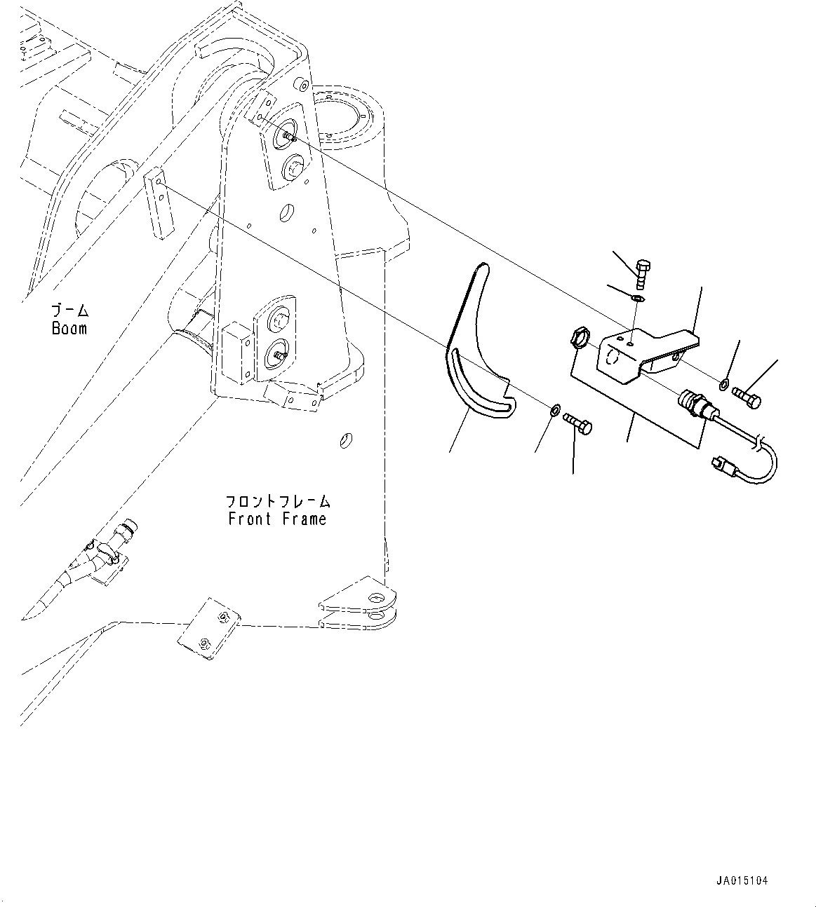 Komatsu parts book diagram for WA200-8 S/N 91001-UP: BOOM AND BELL CRANK, BOOM KICK-OUT (WITH HIGH LIFT BOOM)(#85001-)