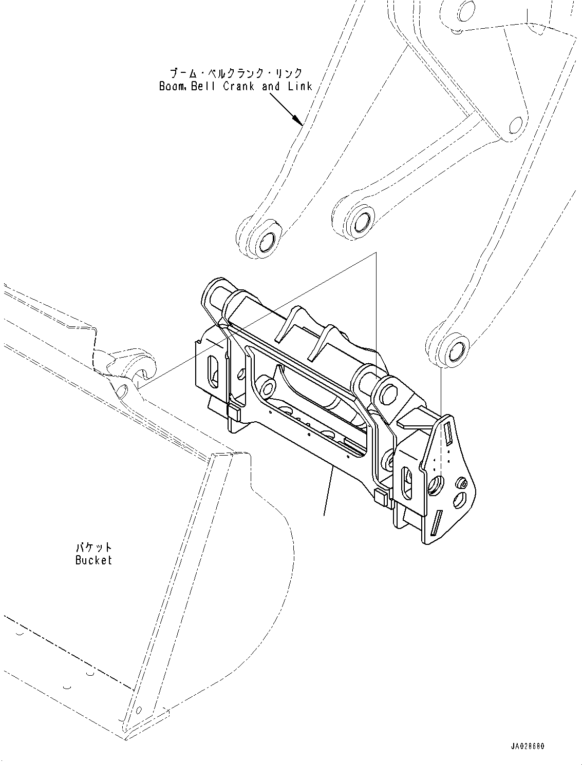 Komatsu parts book diagram for WA200-8 S/N 91001-UP: QUICK COUPLER, FRAME (WITH QUICK COUPLER, JRB)(#85001-)