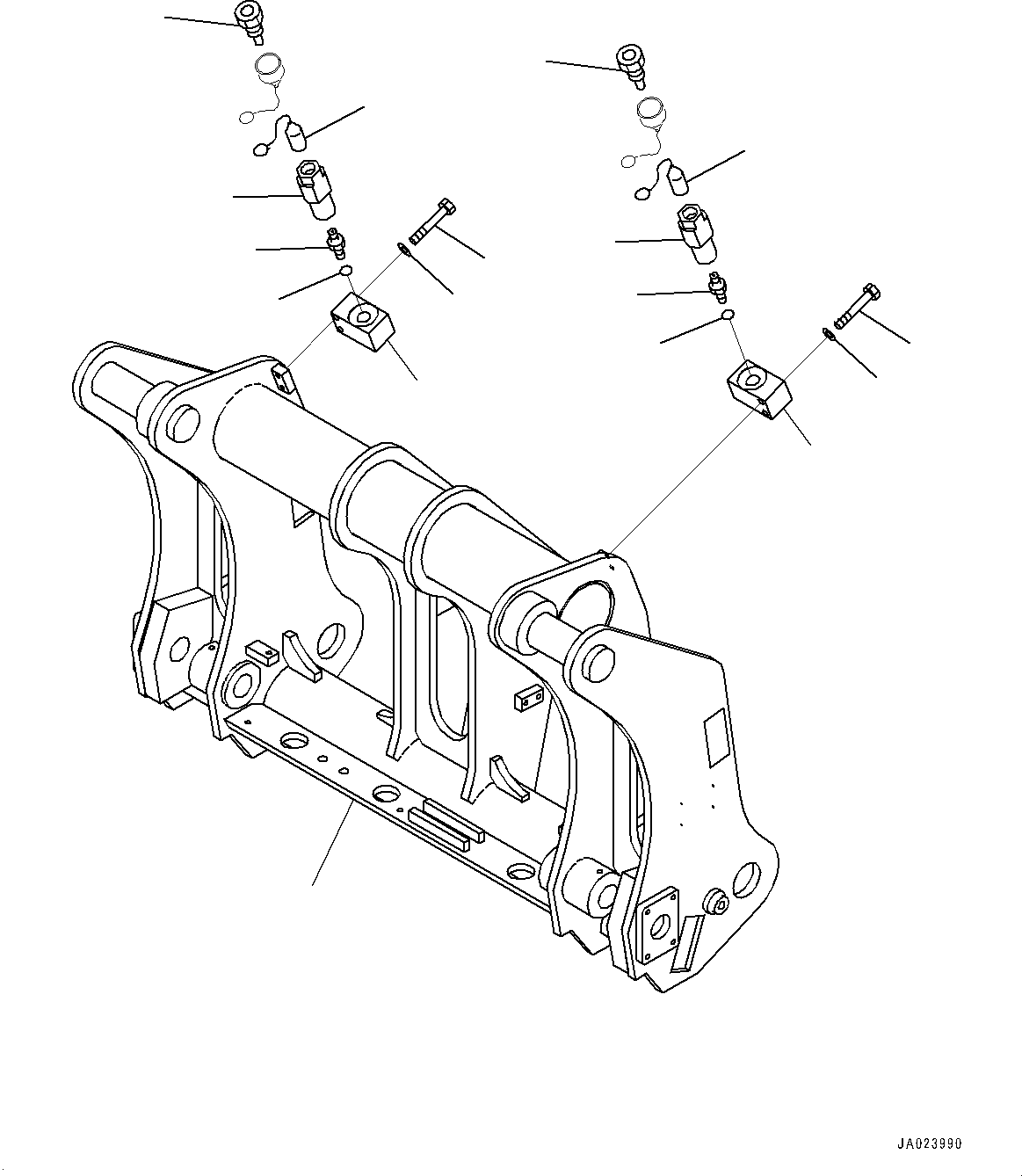 Komatsu parts book diagram for WA200-8 S/N 91001-UP: QUICK COUPLER, FRAME (WITH QUICK COUPLER, VOLVO)(#85001-)