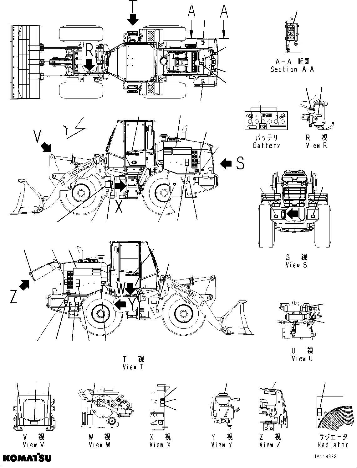 Komatsu parts book diagram for WA200-8 S/N 91001-UP: DECAL, EXTERIOR (PICTORIAL TYPE)(#85001-)