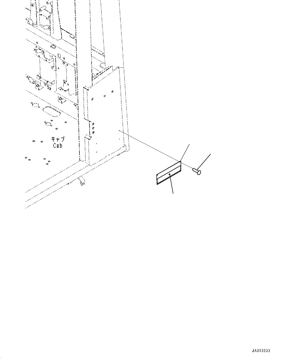 Komatsu parts book diagram for WA200-8 S/N 91001-UP: ROPS PLATE, (#85001-)