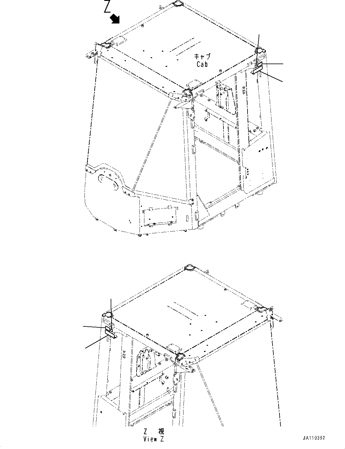 Komatsu parts book diagram for WA200-8 S/N 91001-UP: MARK, TIE-OFF, (FOR AUSTRALIA REGULATION)(#85001-)