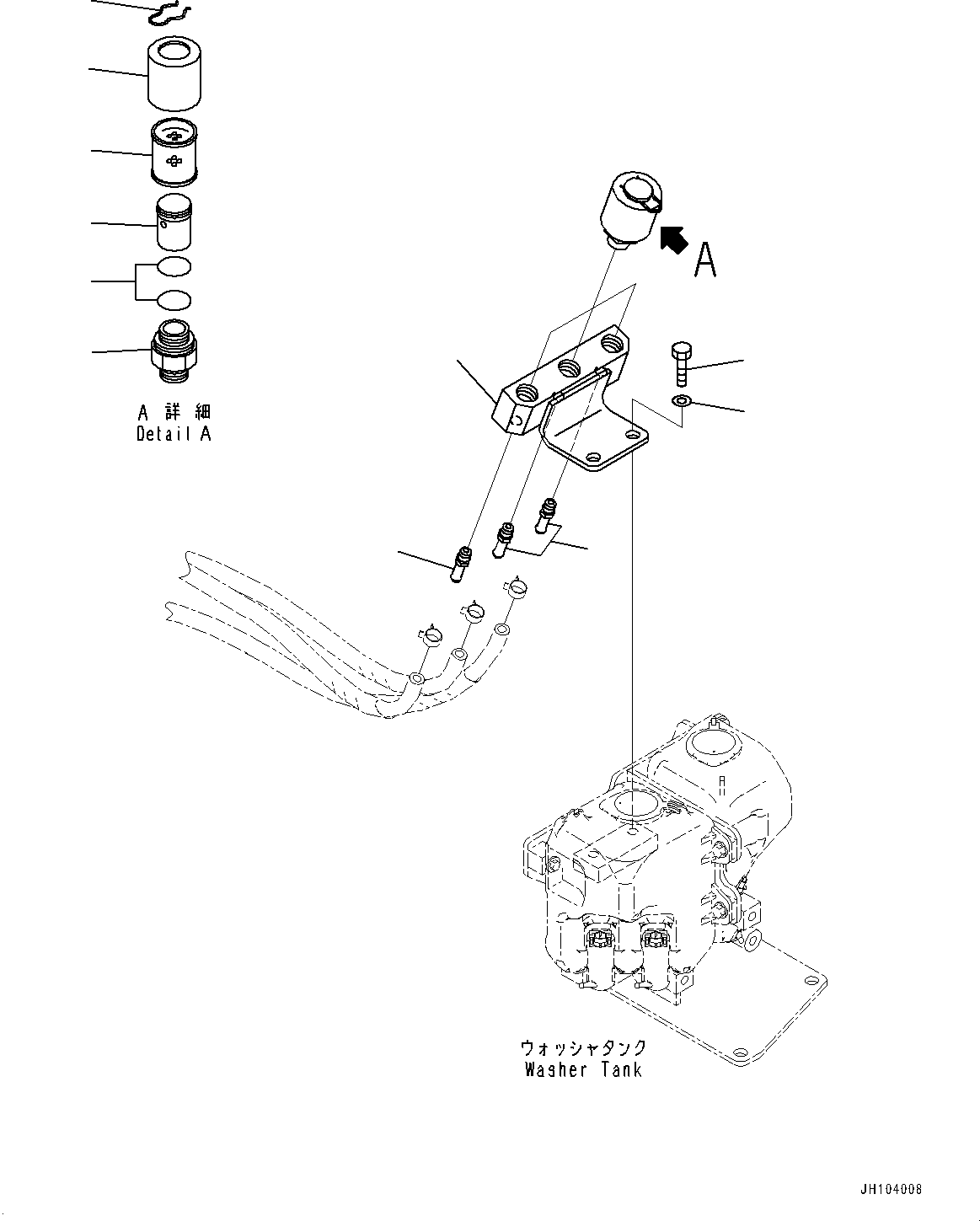 Komatsu parts book diagram for D475A-8E0 S/N 51001-UP: REMOTE BREATHER, BREATHER(#50001-)