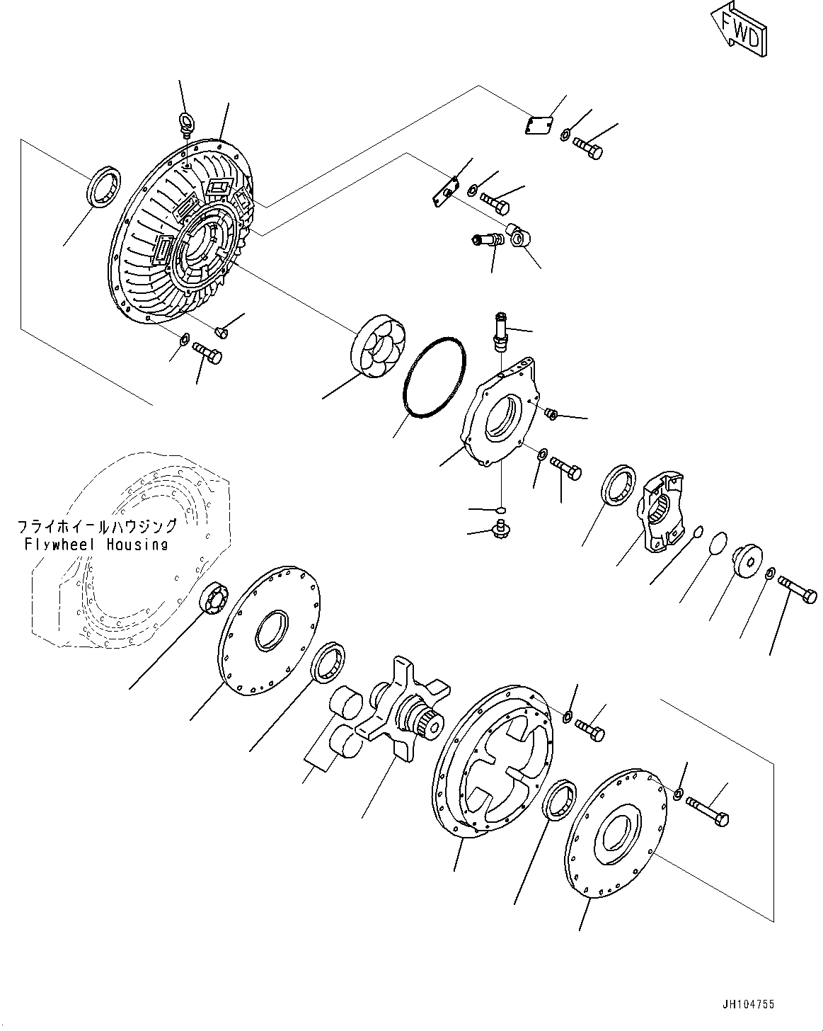 Komatsu parts book diagram for D475A-8E0 S/N 51001-UP: DAMPER, INNER PARTS(#50001-)