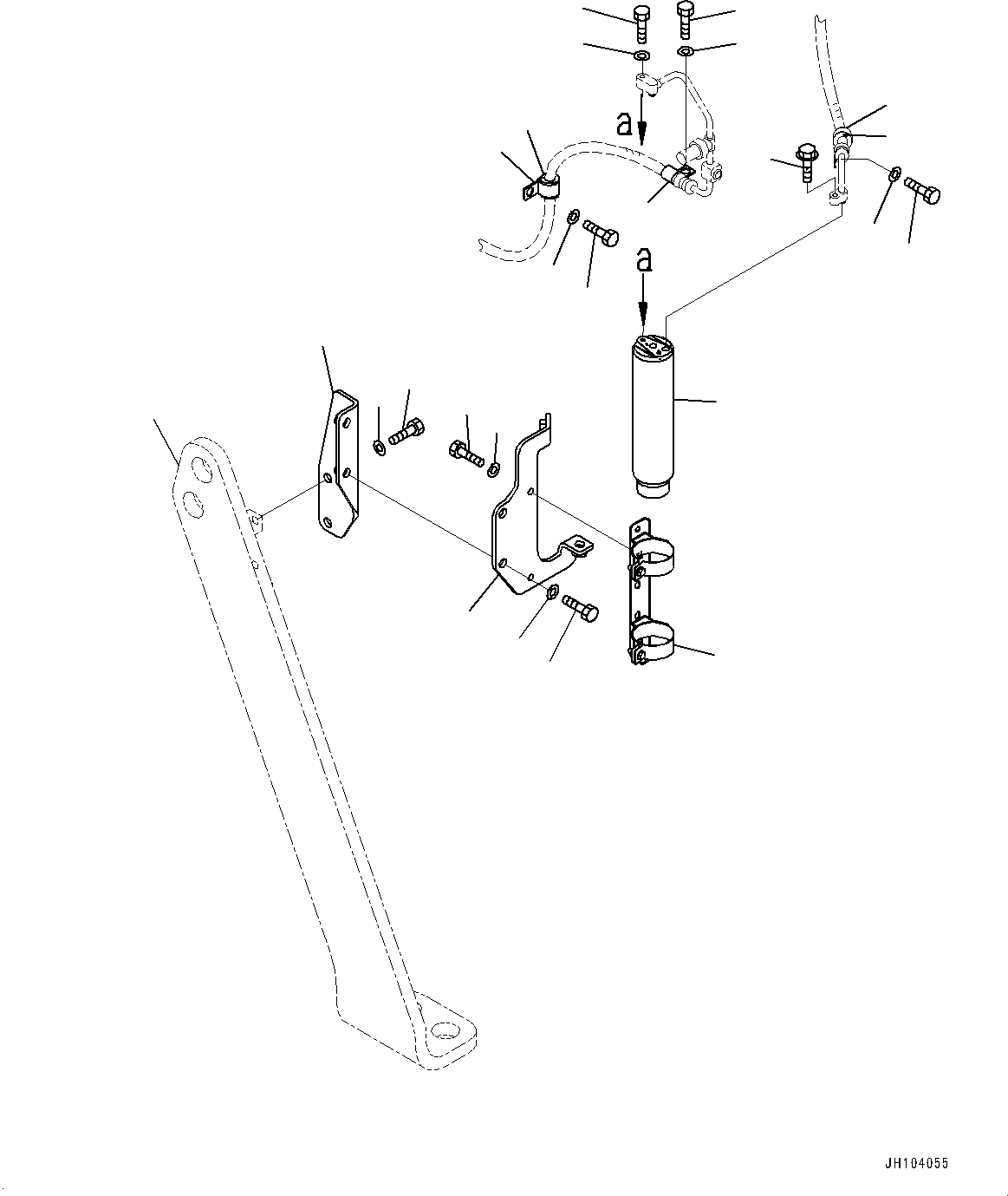 Komatsu parts book diagram for D475A-8E0 S/N 51001-UP: AIR CONDITIONER COMPRESSOR, RECEIVER TANK(#50001-)