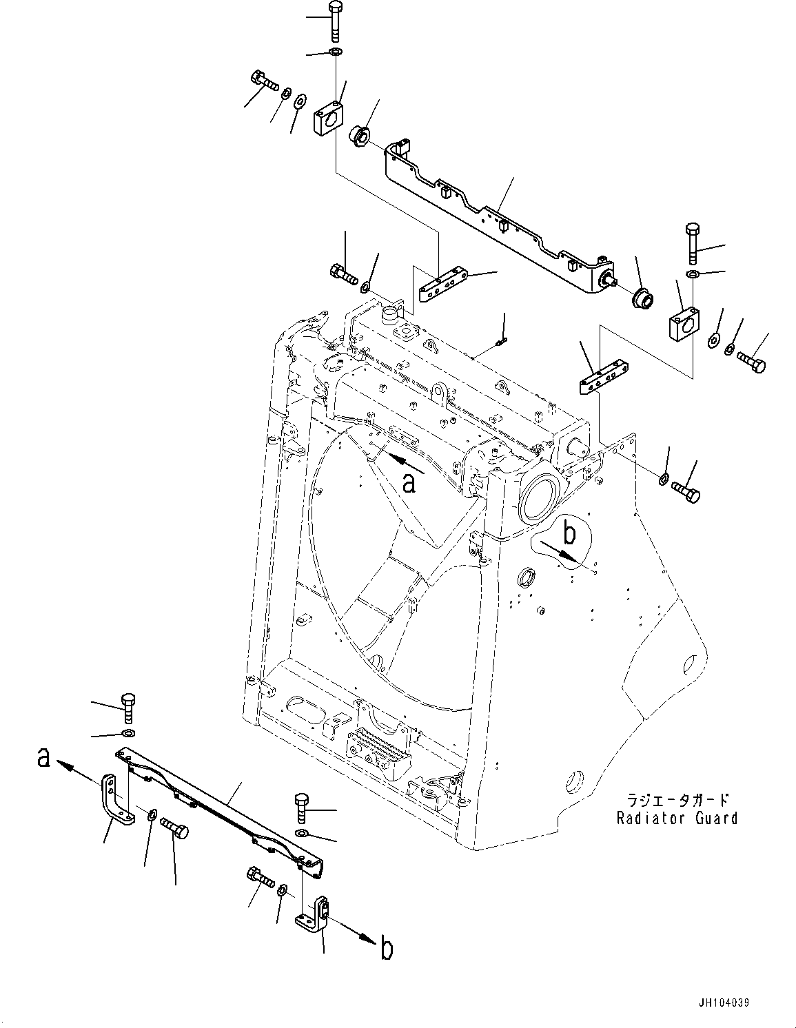 Komatsu parts book diagram for D475A-8E0 S/N 51001-UP: COOLING SYSTEM, HANGER(#51001-)