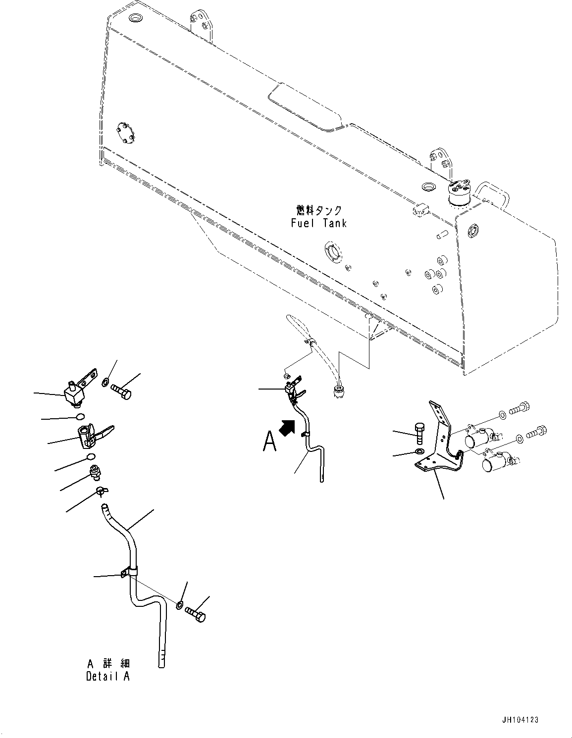 Komatsu parts book diagram for D475A-8E0 S/N 51001-UP: FUEL PIPING, FUEL DRAIN(#50001-50074)
