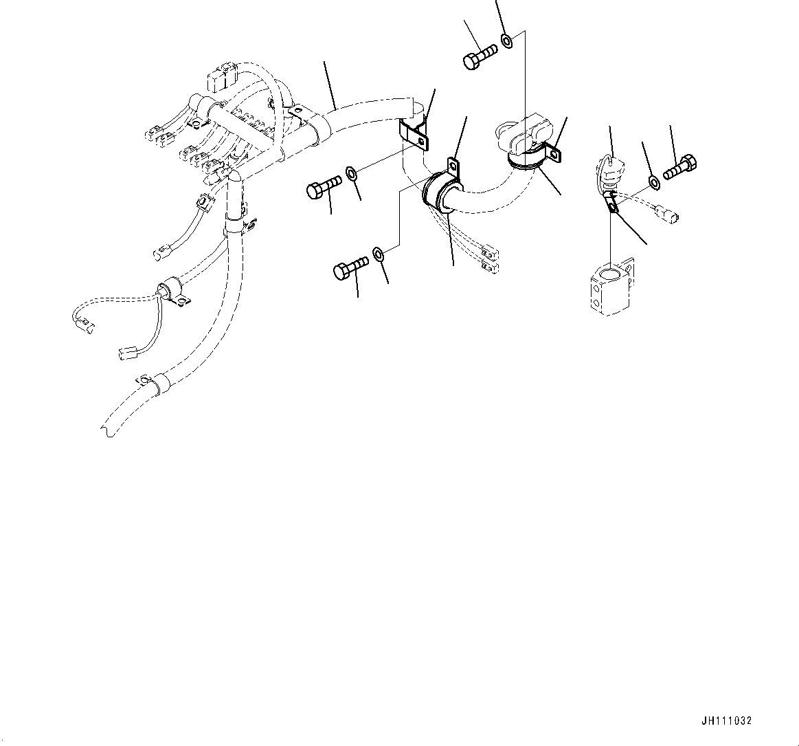 Komatsu parts book diagram for D475A-8E0 S/N 51001-UP: ELECTRIC WIRING HARNESS, FENDER WIRING HARNESS CLAMP (3/3)(#50029-)