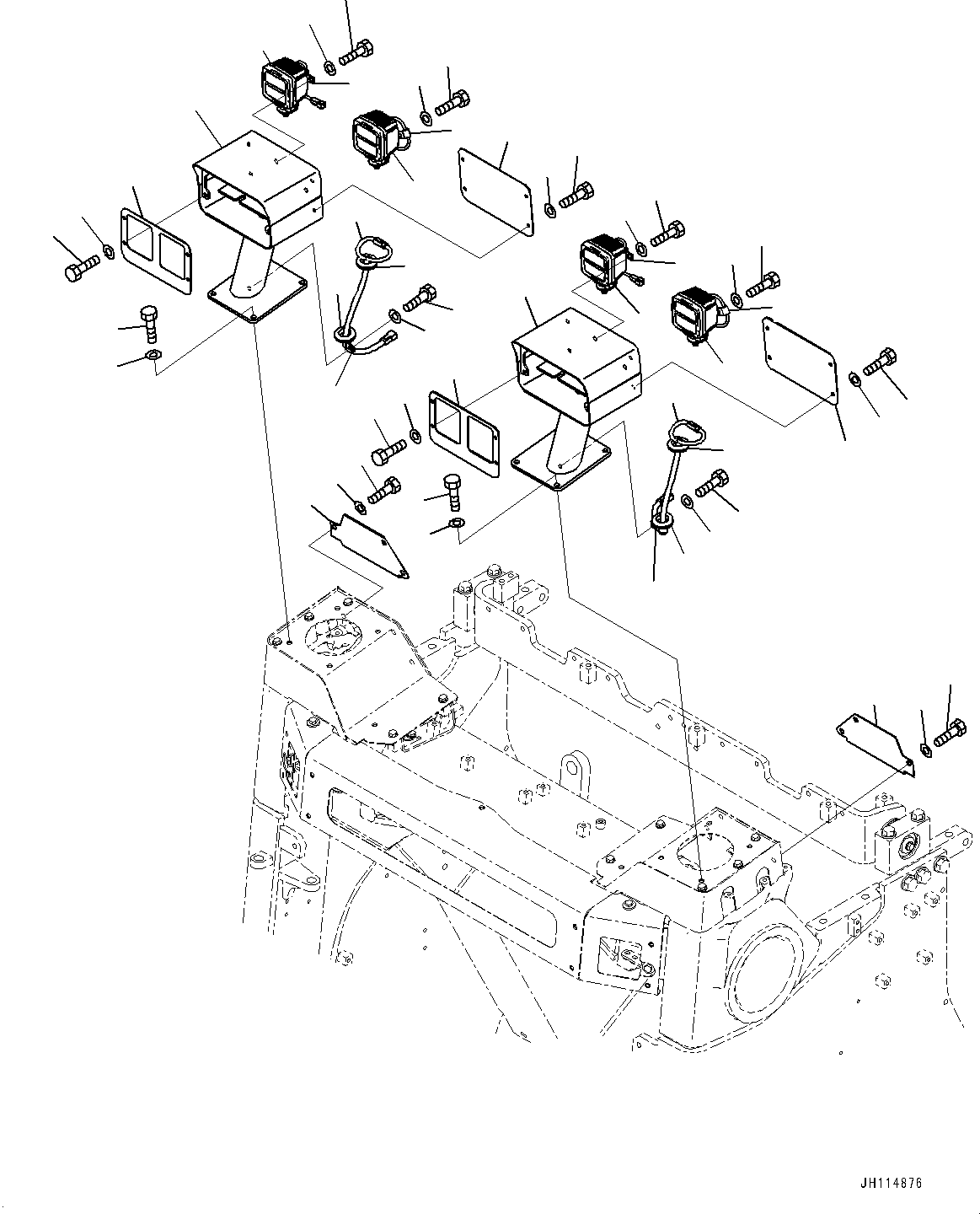 Komatsu parts book diagram for D475A-8E0 S/N 51001-UP: HEADLAMP, (#51001-)