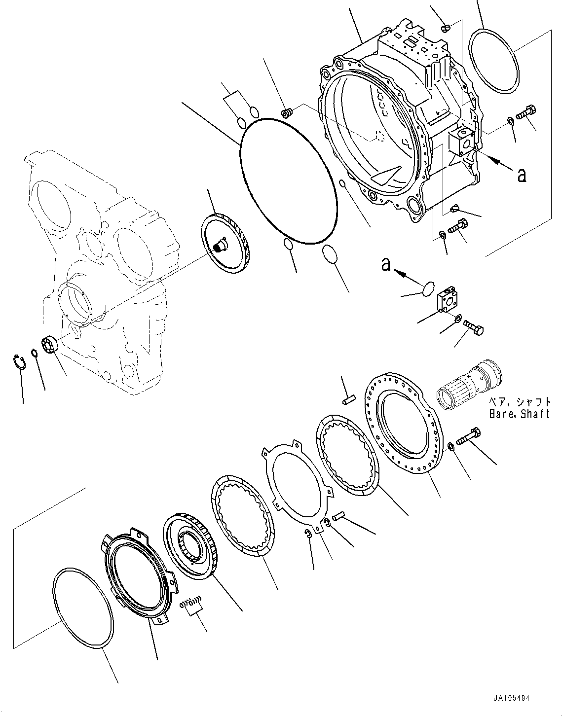 Komatsu parts book diagram for D475A-8E0 S/N 51001-UP: POWER TRAIN, TORQUE CONVERTER HOUSING(#50001-)