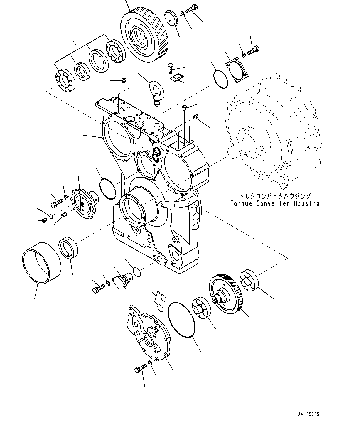 Komatsu parts book diagram for D475A-8E0 S/N 51001-UP: POWER TRAIN, PTO (POWER TAKE OFF) GEAR(#50001-)