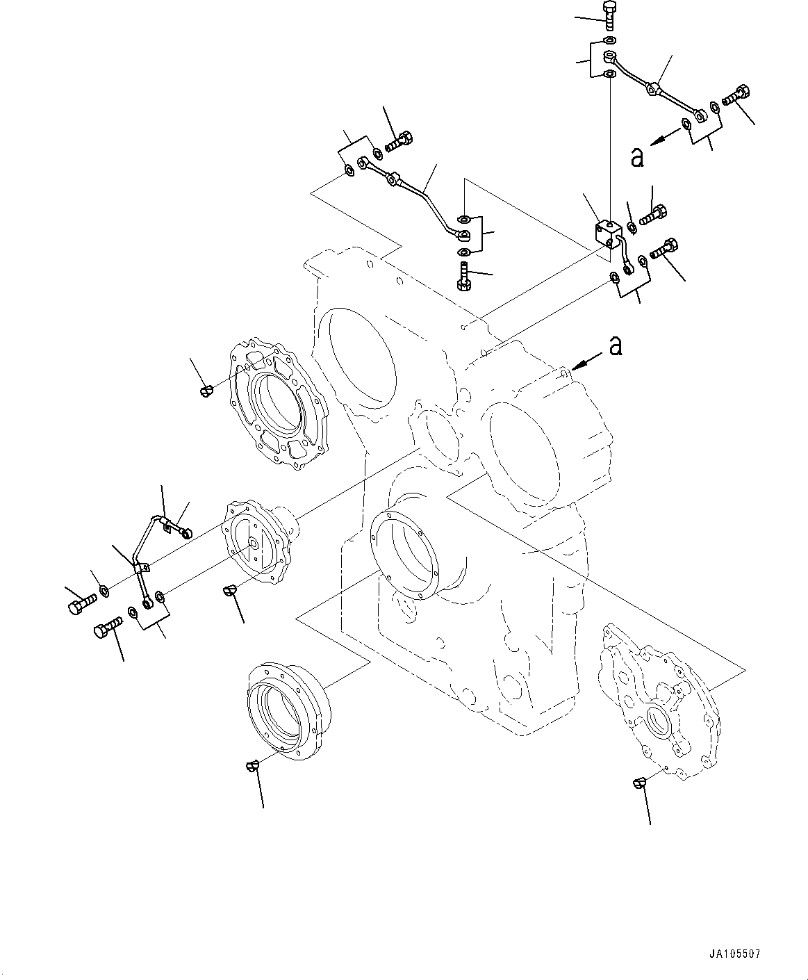 Komatsu parts book diagram for D475A-8E0 S/N 51001-UP: POWER TRAIN, PTO (POWER TAKE OFF) GEAR AND PIPING(#50001-)