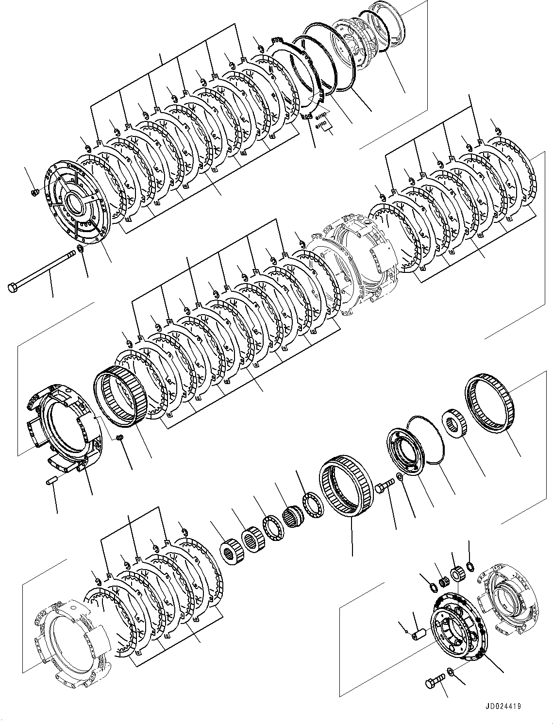 Komatsu parts book diagram for D475A-8E0 S/N 51001-UP: POWER TRAIN, REVERSE HOUSING(#50001-)