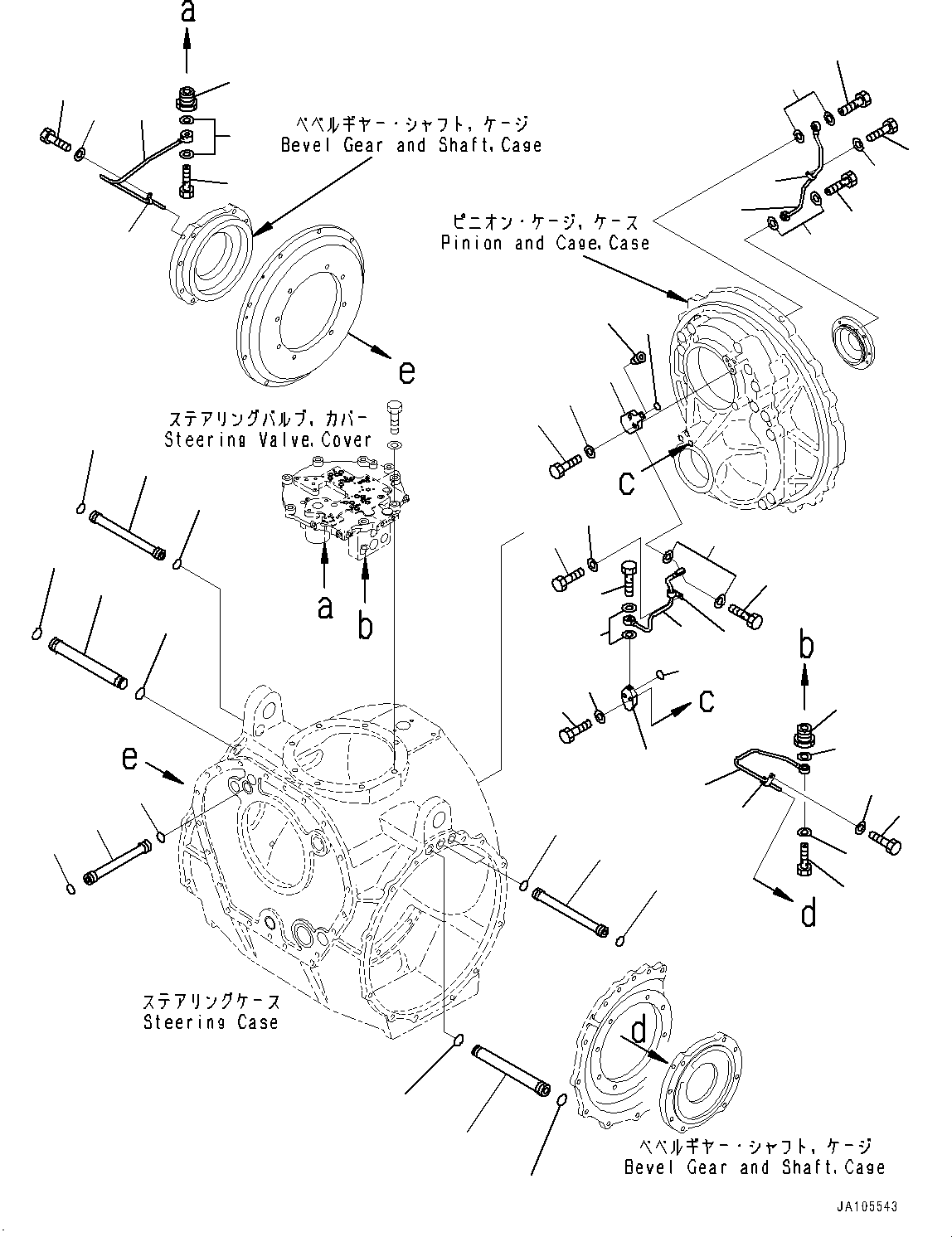 Komatsu parts book diagram for D475A-8E0 S/N 51001-UP: POWER TRAIN, BRAKE PIPING(#50001-)