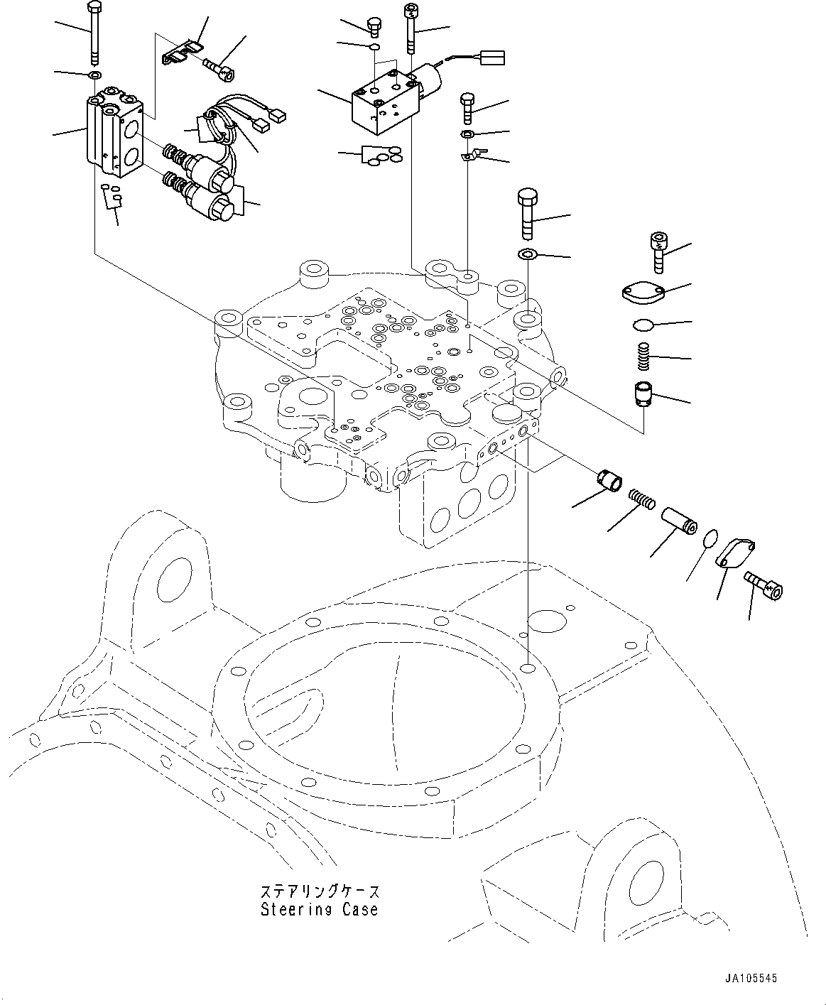Komatsu parts book diagram for D475A-8E0 S/N 51001-UP: POWER TRAIN, STEERING VALVE (2/2)(#50001-)