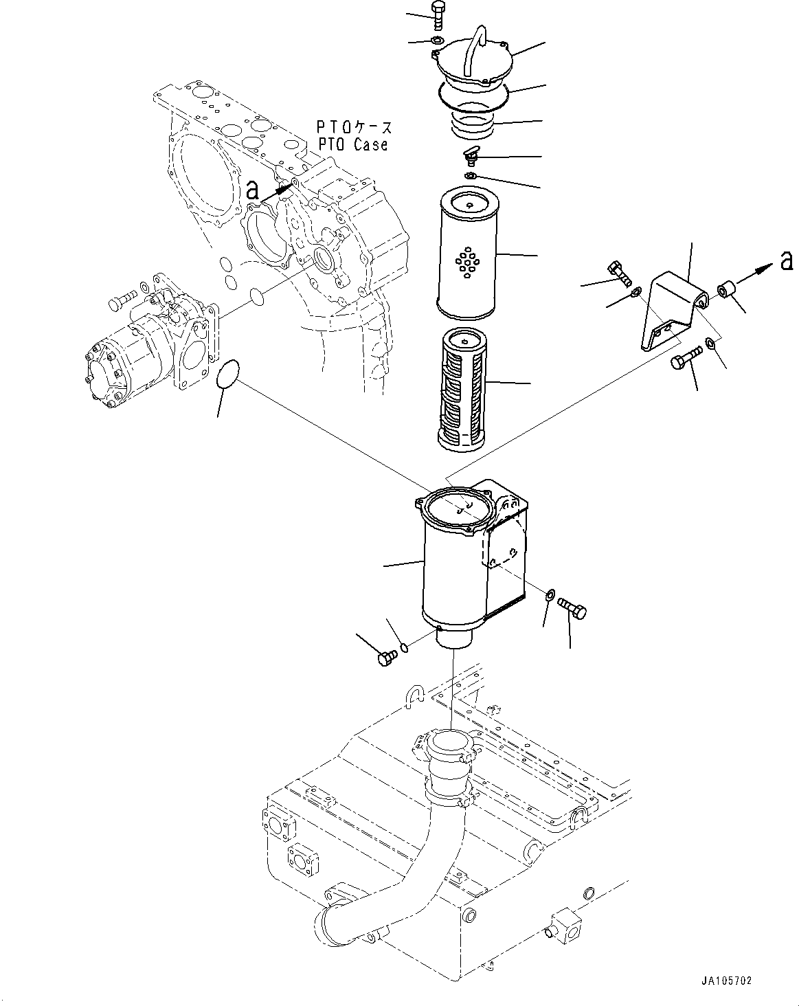 Komatsu parts book diagram for D475A-8E0 S/N 51001-UP: POWER TRAIN, STRAINER(#50001-)
