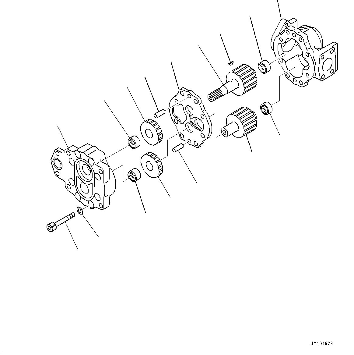 Komatsu parts book diagram for D475A-8E0 S/N 51001-UP: POWER TRAIN, GEAR PUMP (2/2)(#50001-)