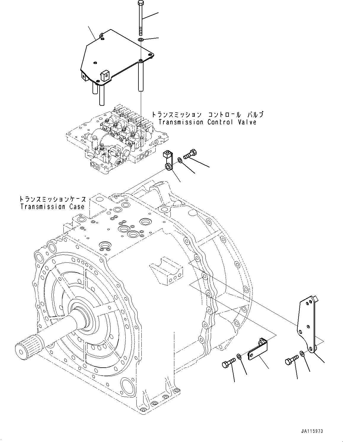 Komatsu parts book diagram for D475A-8E0 S/N 51001-UP: POWER TRAIN, TRANSMISSION CONTROL VALVE COVER(#50001-)