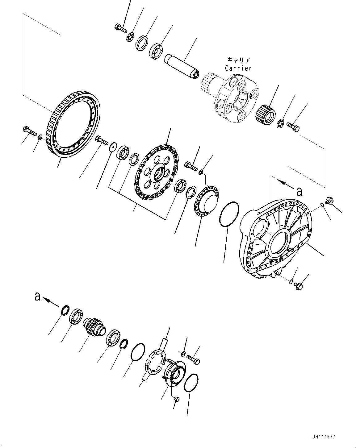 Komatsu parts book diagram for D475A-8E0 S/N 51001-UP: FINAL DRIVE, FINAL GEAR CASE R.H. (1/2)(#51001-)