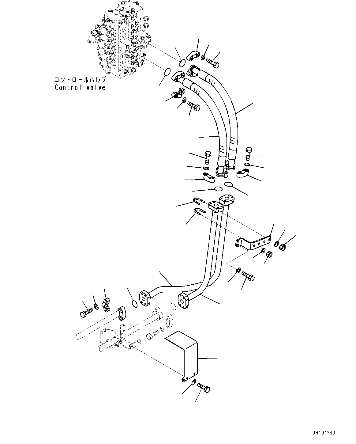 Komatsu parts book diagram for D475A-8E0 S/N 51001-UP: BLADE LIFT PIPING, (2/2)(#50001-)