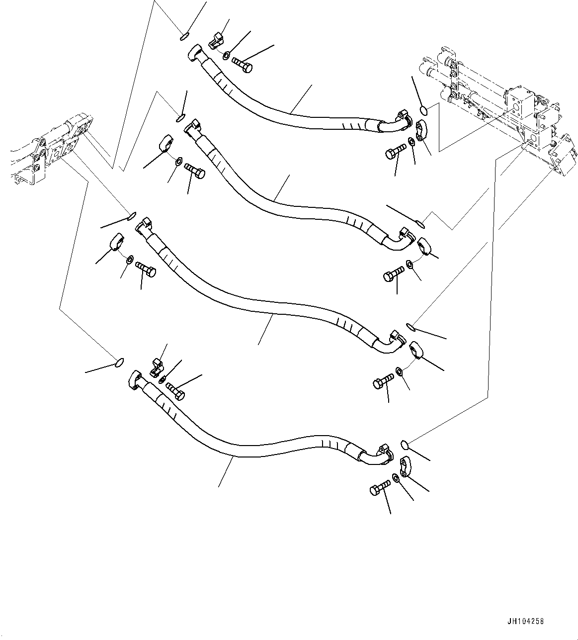 Komatsu parts book diagram for D475A-8E0 S/N 51001-UP: RIPPER PIPING, MAIN PIPING (1/3)(#50001-)
