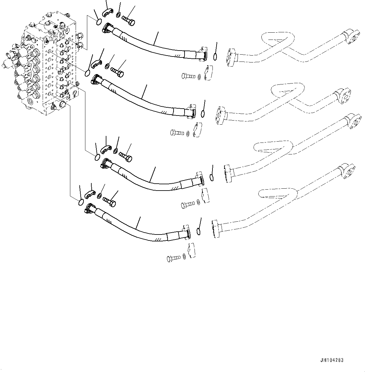 Komatsu parts book diagram for D475A-8E0 S/N 51001-UP: RIPPER PIPING, MAIN PIPING (3/3)(#50001-)