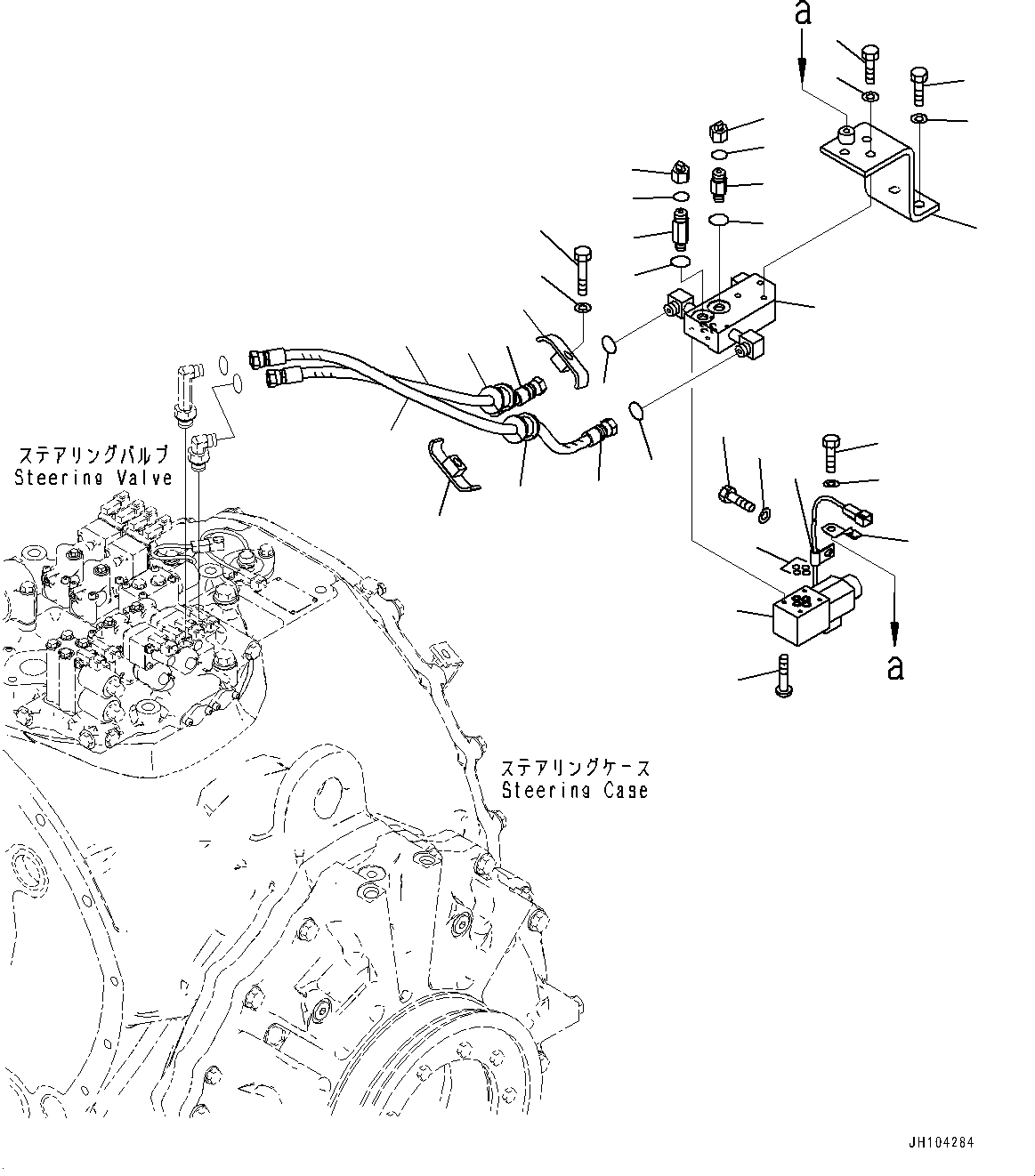 Komatsu parts book diagram for D475A-8E0 S/N 51001-UP: RIPPER PIN PULLER PIPING, (#50001-)