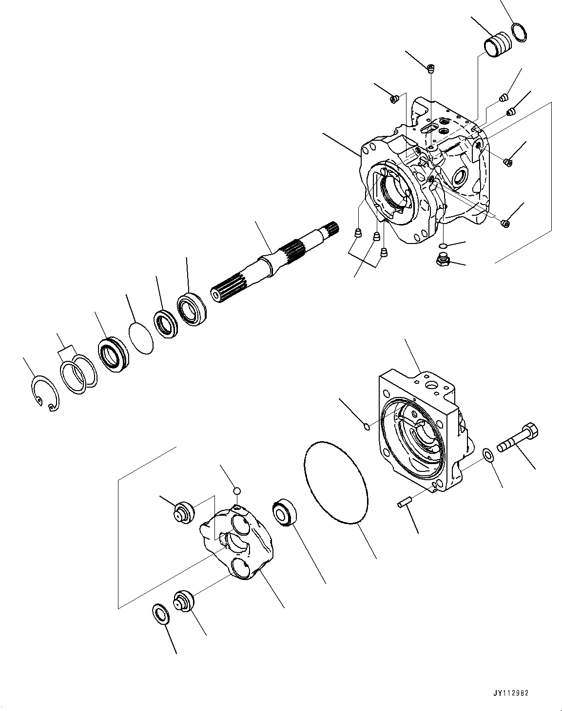 Komatsu parts book diagram for D475A-8E0 S/N 51001-UP: COOLING FAN DRIVE PIPING, PISTON PUMP (1/12)(#50001-)