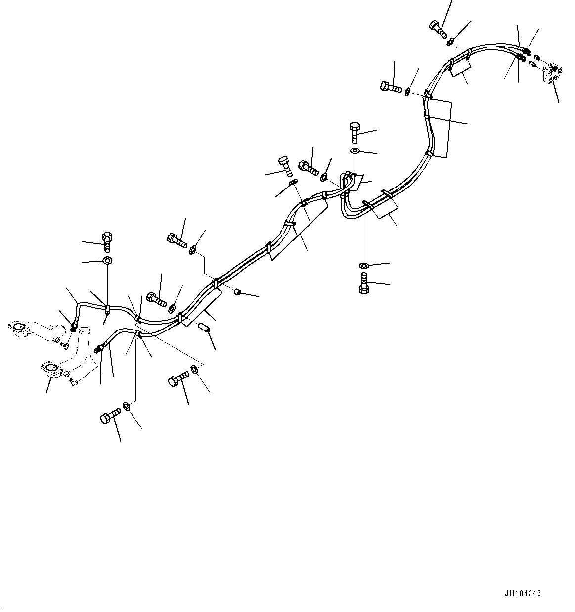 Komatsu parts book diagram for D475A-8E0 S/N 51001-UP: QUICK CHARGE PIPING, COOLANT PIPING(#50001-50001)